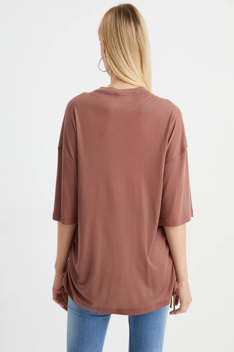 الكسندر جاردي Side Gathered T-Shirt (B22-33901)