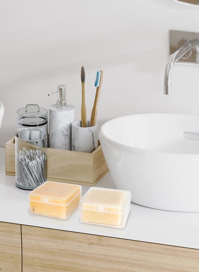Elimeta Travel Soap Container Square, Soap Box Holder Portable Storage Rack for Camping Shower Gym Outdoor Hiking Bathroom Square Soap Dish Elimeta (3, Clear) - Image 2