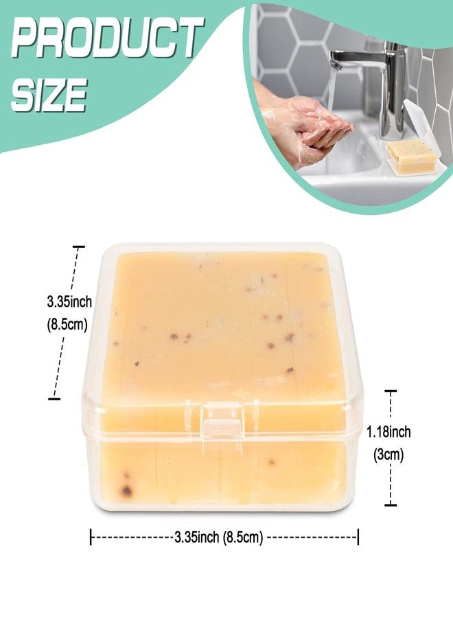 Elimeta Travel Soap Container Square, Soap Box Holder Portable Storage Rack for Camping Shower Gym Outdoor Hiking Bathroom Square Soap Dish Elimeta (3, Clear) - Image 4