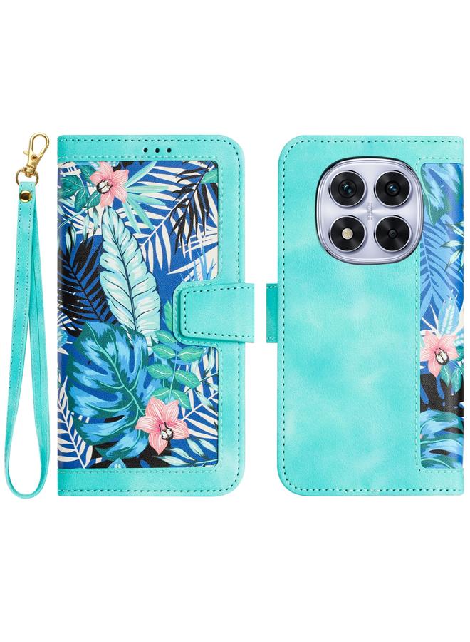 erorex Case For Redmi Note 14 Pro 5G Floral Pattern Leather Phone Case with Lanyard - Image 1