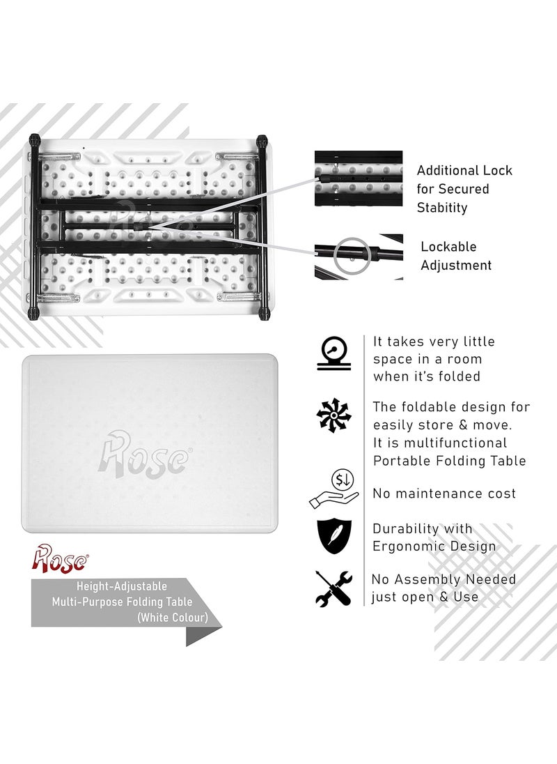Rose Rose MultiPurpose Laptop Table Study TableAdjustable Height Portable Ideal for Work from Home Kids DIY Table White  - Image 4