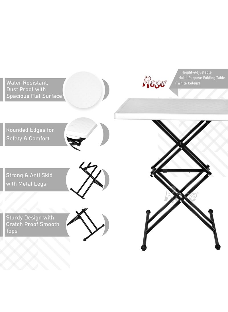 Rose Rose MultiPurpose Laptop Table Study TableAdjustable Height Portable Ideal for Work from Home Kids DIY Table White  - Image 5
