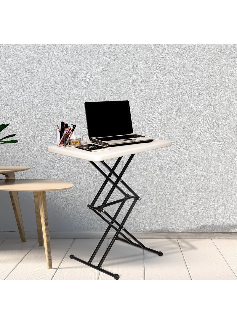 Rose Rose MultiPurpose Laptop Table Study TableAdjustable Height Portable Ideal for Work from Home Kids DIY Table White  - Image 1