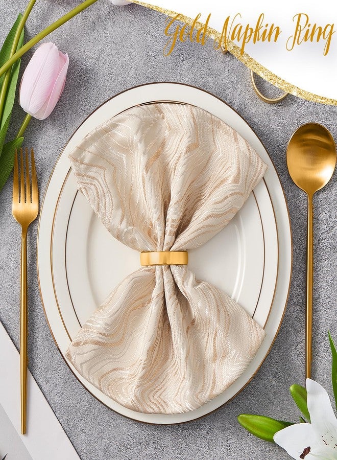 APTWOW Gold Napkin Rings Set of 6, Semicircle Metal Gold Napkin Holder Buckles, Fall Thanksgiving Christmas Napkin Rings for Dinner Table Decor, Wedding, Banquet, Valentines Day - Image 3