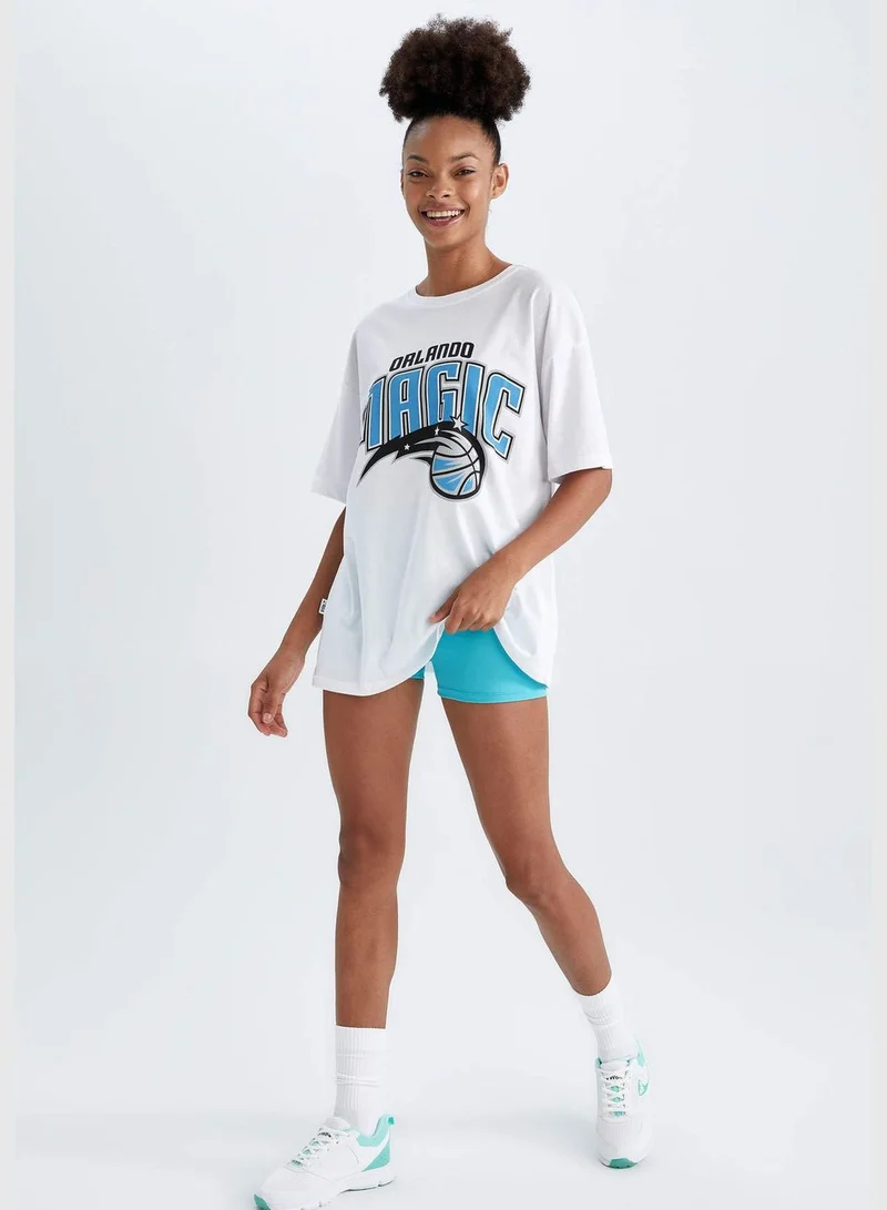DeFacto Woman NBA Orlando Magic Licenced Oversize Fit C Neck Knitted Short Sleeve T-Shirt