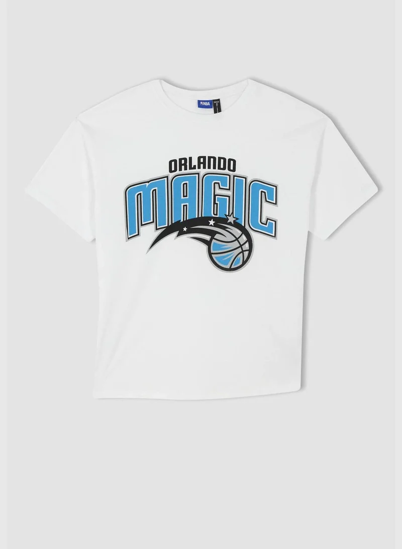 DeFacto Woman NBA Orlando Magic Licenced Oversize Fit C Neck Knitted Short Sleeve T-Shirt