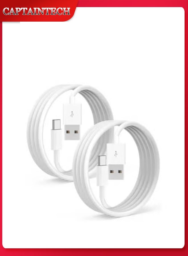 Captaintech 2-Pack 3ft USB-C to USB-A Fast Charging Cables (3A) - Durable Braided Cords for Samsung Galaxy S20/S10/S9/Note 20/10 u0026 Moto G7/G8 - Image 1