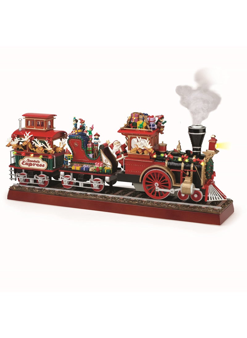 Mr. Christmas Mr Christmas Animated Musical Santas Train Express with Working Smokestack 165 Inch Red 