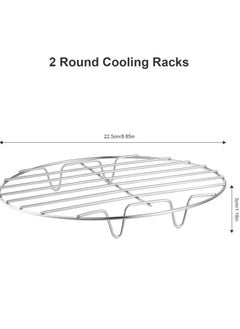 SYOSI 4 Pack Cooling Racks for Cooking and Baking Thick Wire Stainless Steel Baking Racks Nonstick Wire Grids Rack for BBQ Grilling Roasting Steaming Baking Drying Square Round Fit Various Sizes  - Image 3