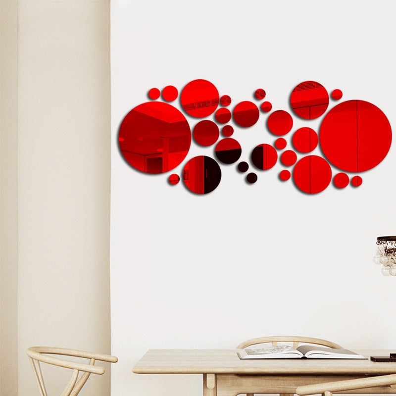 Round Circle Mirror Wall Decals Removable Acrylic Stickers - Lightweight Protective Film Design - Brown Decorative Mirror Wall Sticker for Living Room DIY Home Decor - Image 5