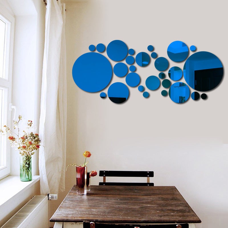 Round Circle Mirror Wall Decals Removable Acrylic Stickers - Lightweight Protective Film Design - Brown Decorative Mirror Wall Sticker for Living Room DIY Home Decor - Image 4