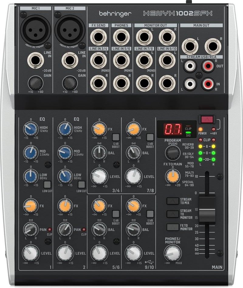 Behringer XENYX 1002SFX 10-Input Mixer with USB and Effects - Image 1