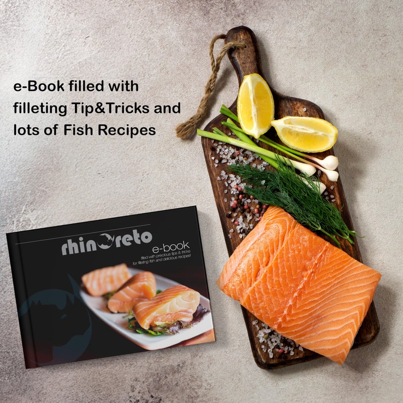 Rhinoreto Fillet Knife for Fish, Razor Sharp Flexible German Stainless Steel Blade 5-9 inch, Professional Knives for Filleting and Boning, with Non-Slip Handle, Protective Sheath and Sharpener set - Image 5