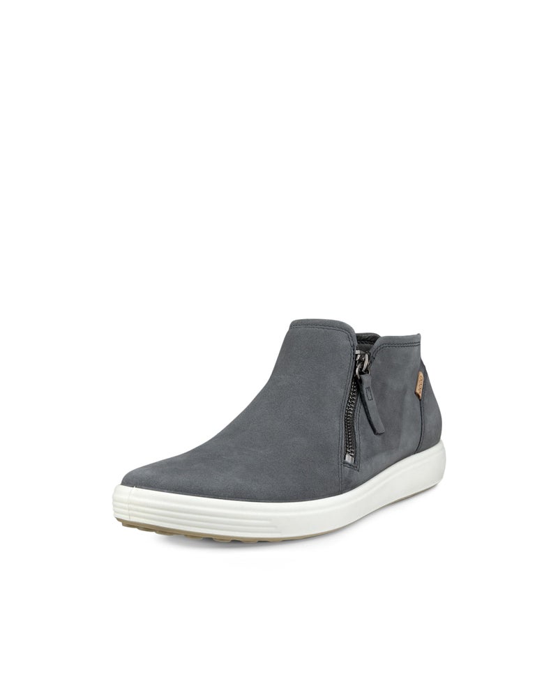 ECCO Womens Soft 7 Side Zip Bootie Sneaker Ankle Boot Dark Shadow Nubuck 995