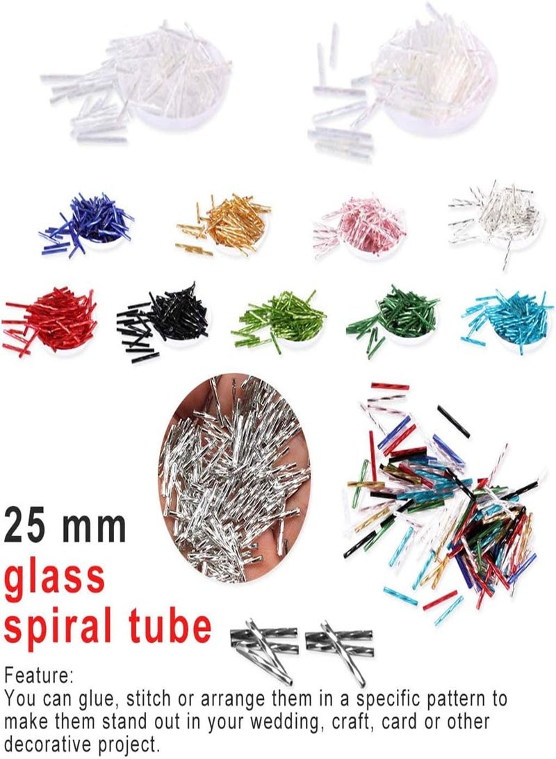 GGOOT Tube Bead Making Women DIY Garment Sewing Accessories 2.5mm25mm Twist Bugles 0/8 Glass Tube Seed Beads for Jewelry - (Color: Black) - Image 2