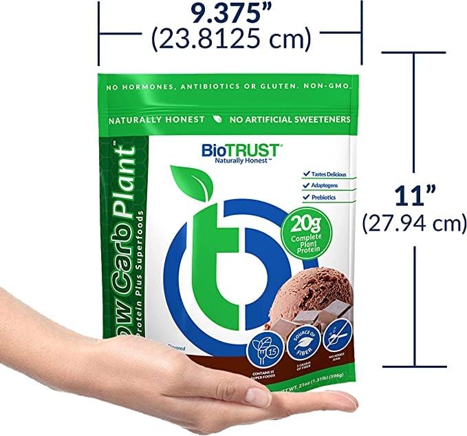 BioTrust Low Carb Plant Delicious Creamy 20 Grams of Clean Complete PlantBased Protein 5 Grams Fiber 15 Superfoods Digestive Enzymes Vegan DairyFree  14 Servings Chocolate - Image 4