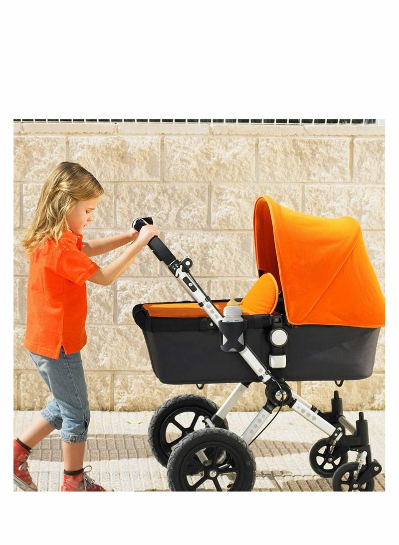 Universal Cup Holder, pram Cup Holder, Large Caliber Designed Cup Holder, 360 Degrees Universal Rotation Bottle Holder for Stroller, Pushchair,Wheelchair, Walker - Image 2