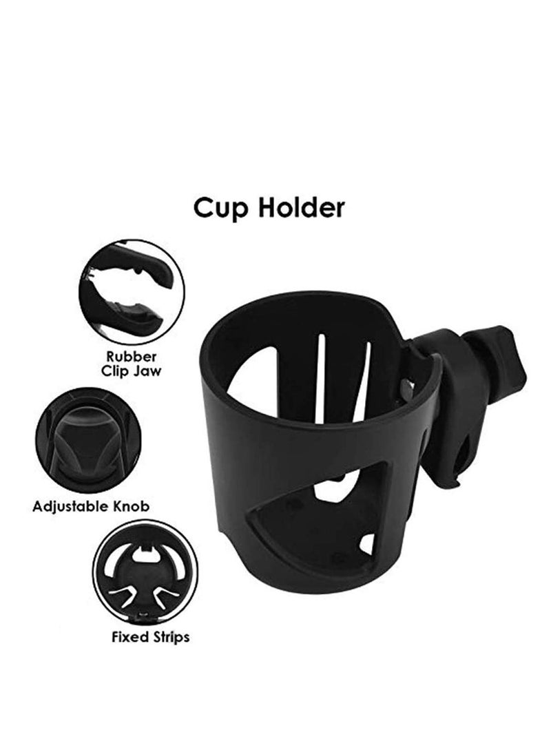 Universal Cup Holder, pram Cup Holder, Large Caliber Designed Cup Holder, 360 Degrees Universal Rotation Bottle Holder for Stroller, Pushchair,Wheelchair, Walker - Image 3