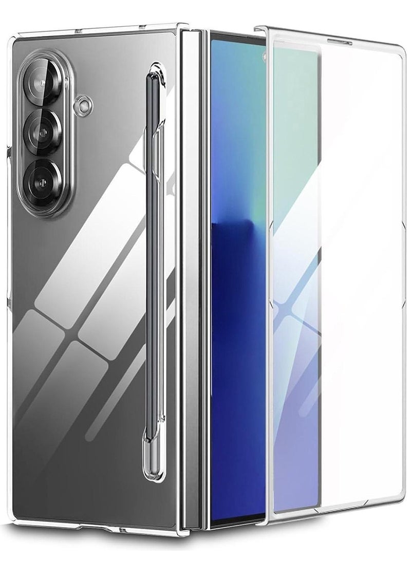 for Samsung Galaxy Z Fold 8 Ultra Case, with Stylus Pen, Built-in Screen Protector & S Pen Holder, Transparent - Image 1
