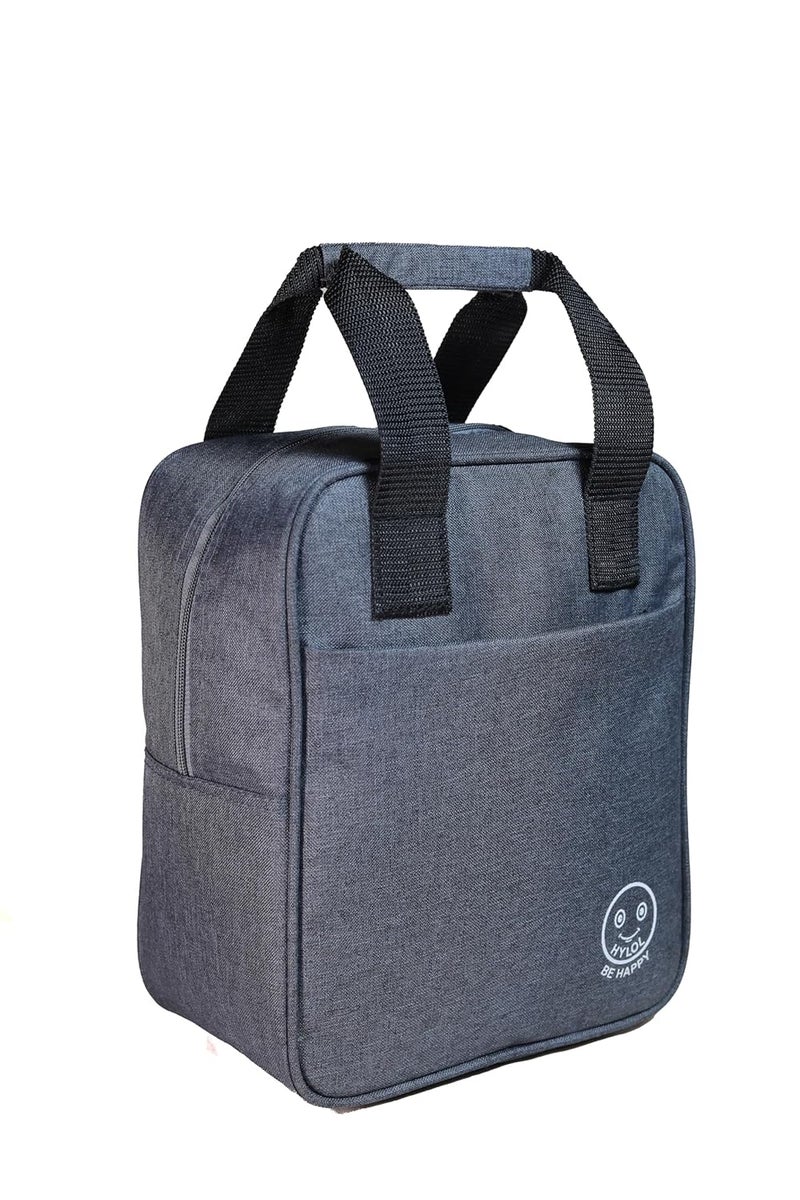 HYLOL Women and Kids Portable and Reusable Insulated Cotton Thermal Cooler Lunch/Tiffin/Storage Bag for Office Women, College, and School (Grey 01), 5 L - Image 1