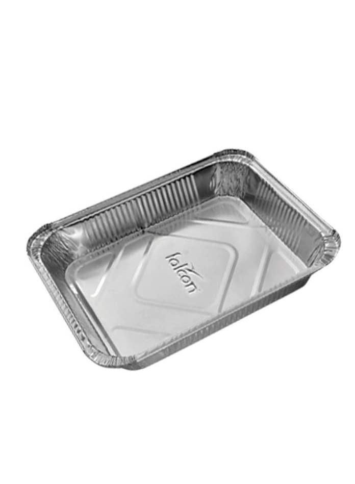 Falconpack Disposable Aluminium Food Storage Container Rectangle With Lid 229X174X43Mm