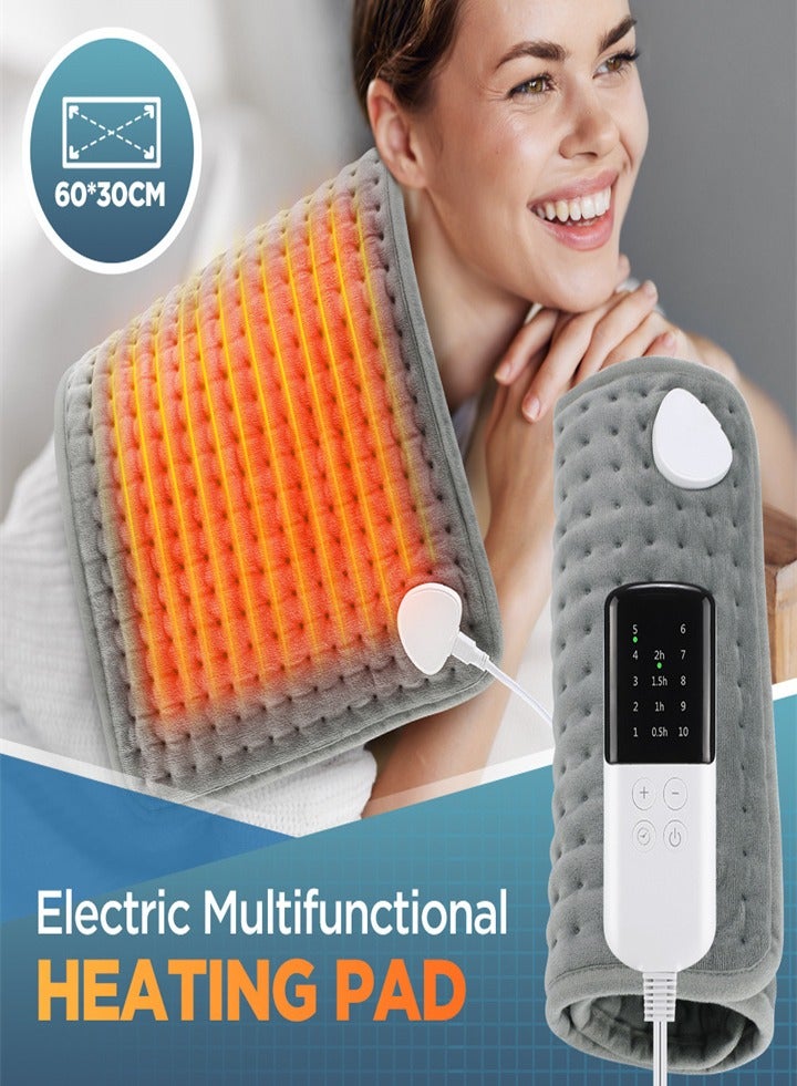 EzzySo New ten-speed therapy, electric heating belt, multi-function heating pad, waist heating pad, with LCD controller, electric heating pad, used to relieve menstrual back pain and cramps, machine washable - Image 1