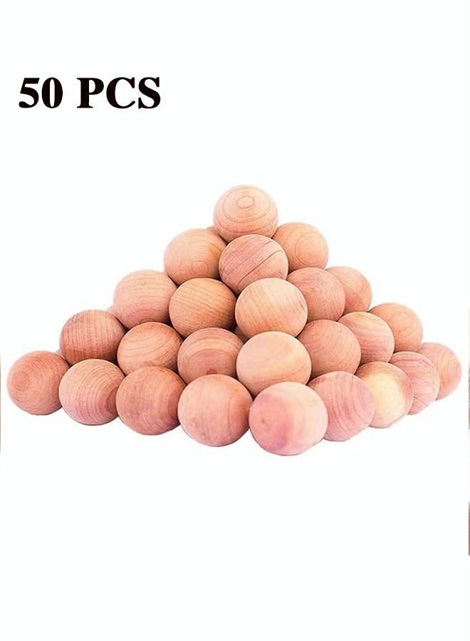 Realfrog 50 Cedar Wood Anti Moth Repellent Balls Drawer Fresheners - Image 1
