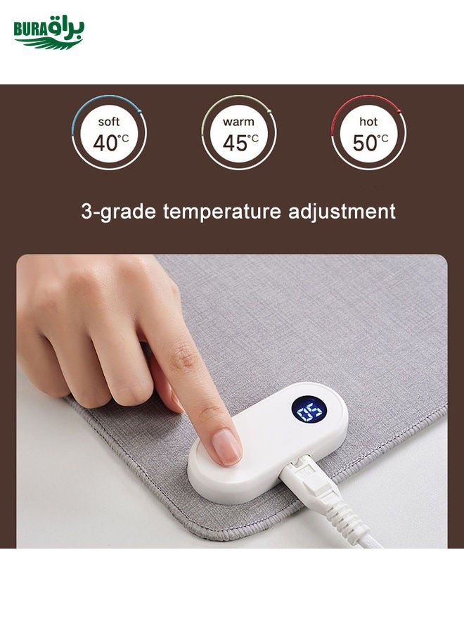 BURAQ 150W  80x33cm Heated Mouse Pad Digital Display Adjustable Hand Warmer Desk Pad 220V EU Plug Black - Image 4