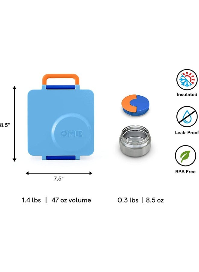 Omielife - OmieBox Kids Bento Box with Insulated Thermos-Blue Sky - Image 1