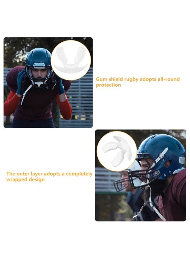 Number-One Mouth Guard Sports Lip Guard Protector, Food Grade TPR Adults and Youth Mouthguard Football Mouthpiece with Helmet Strap, Gum Shield for Boxing, Rugby, Hockey and Other Impact Sport (White) - Image 3