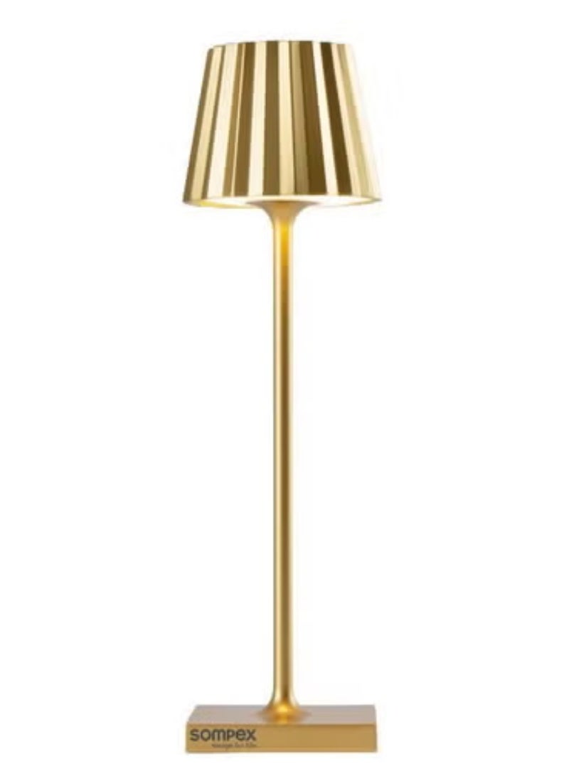 Sompex Troll Nano Table Lamp (Glossy finish) | Indoor & Outdoor | 2 light colours | Stepless touch dimmer | 1.6W LED Battery Operated | Aluminium | 54 (splash and dust proof) 10 x 21 cm - Gold - Image 4