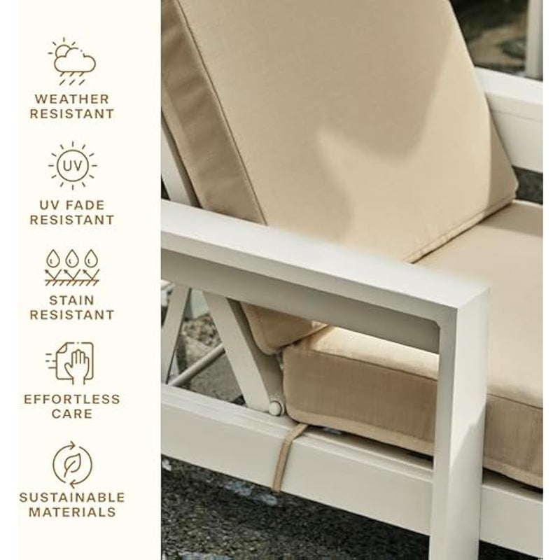 Arabest Outdoor Textured Solid Imperial Red Chaise Lounge Cushion: Recycled Fiberfill, Weather Resistant, Reversible, Comfortable and Stylish Patio Cushion: 22.5 W x 70 L x 3.5” T - Image 5