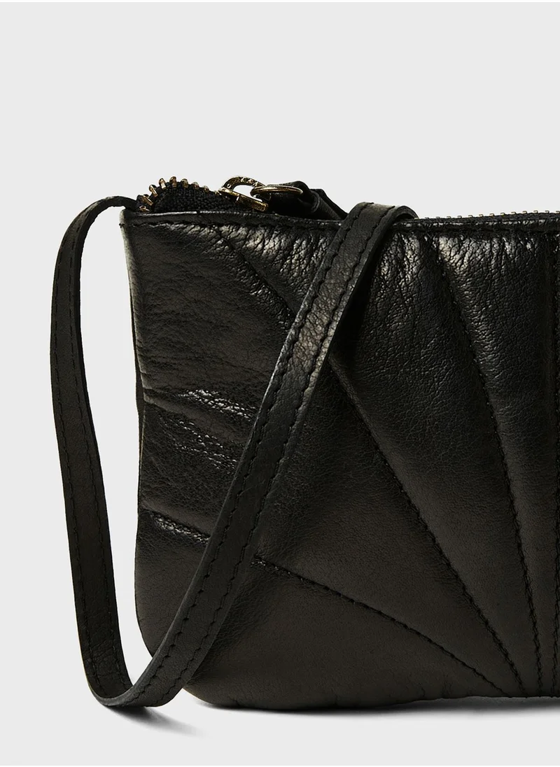 PIECES Leather Crossbody Bag