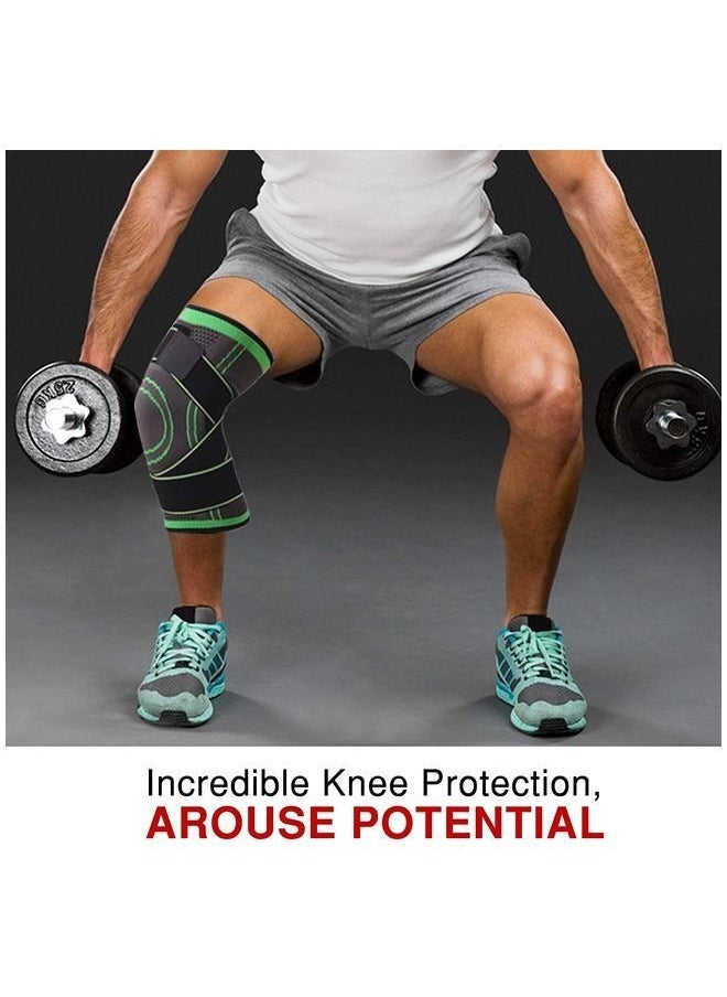 2-Piece Knee Pads Running Bike Basketball  with Adjustable Strap Wrap M