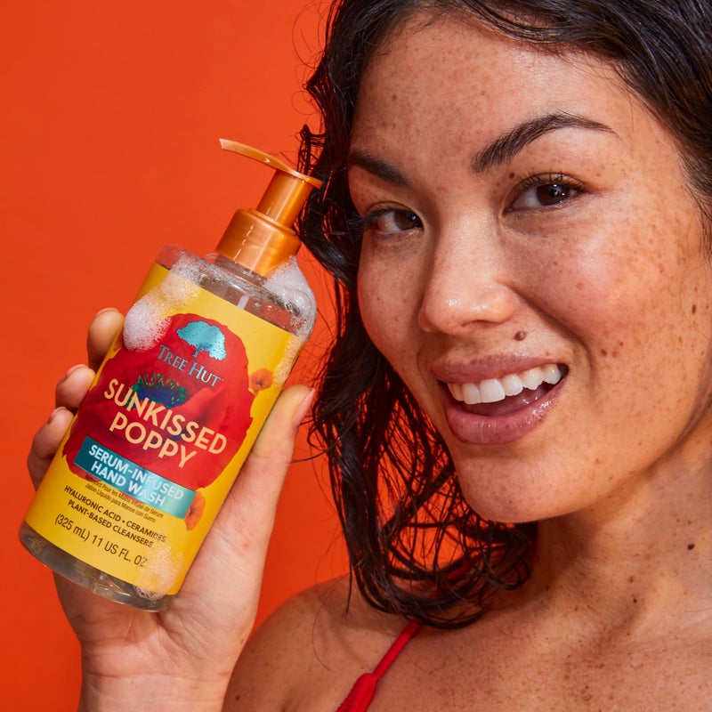 Tree Hut Sunkissed Poppy Serum Infused Hand Wash, Nourish & Hydrate Hands with Strengthening Skin Care, Long Lasting Scent, Cleanse & Lock in Moisture, 11 fl oz. - Image 3