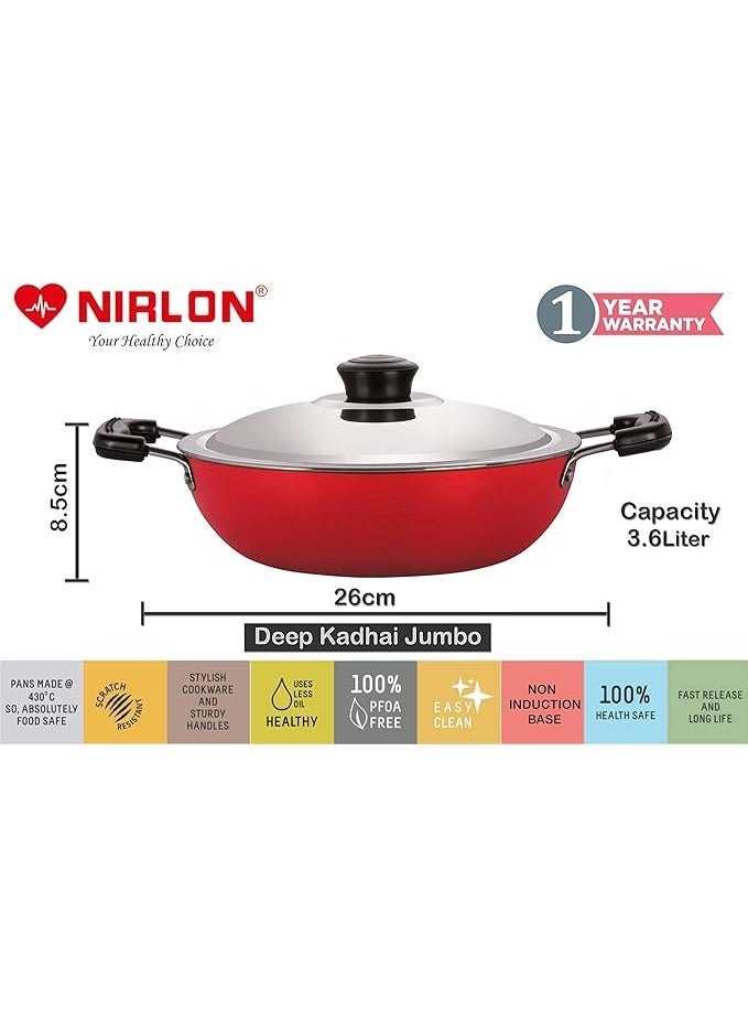Nirlon Non-Toxic Oil Free Aluminium Non Stick Cookware Essential Set with Bakelite Handle - Image 3