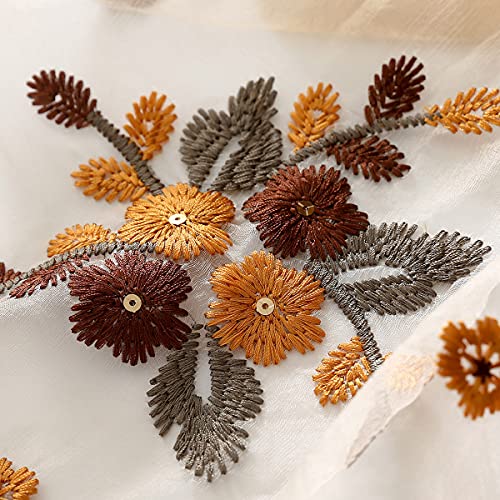 WINCESS.YU WINCESS YU Women Mulberry Silk Scarf Lightweight Embroidered Floral Shawl Wraps Beach Gauze Blanket Shawl for All Season - Image 3