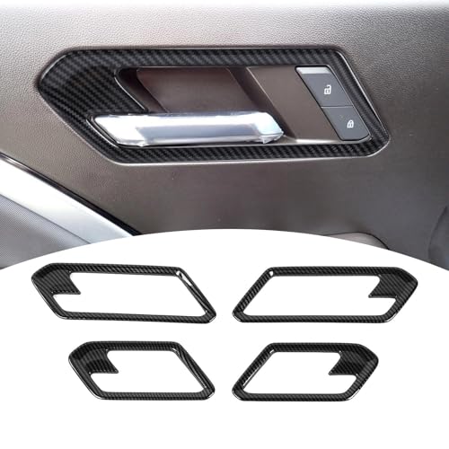 PDKLIN for Colorado Inner Door Handle Cover Trim for Chevrolet ColoradoGMC Canyon 2023 2024 up Black Carbon Fiber Grain Interior Accessories 4pcs - Image 1