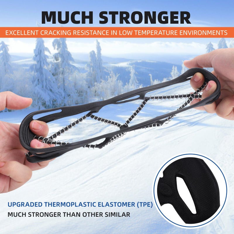 Tbest Ice Grips for Shoes - 360-Degree Grip on Snow Ice, 1 Pair Non Slip Gripper Anti-Slip Grips for Outdoor Mountain Climbing, Hiking Shoes - Abrasion & - Unisex - Image 5
