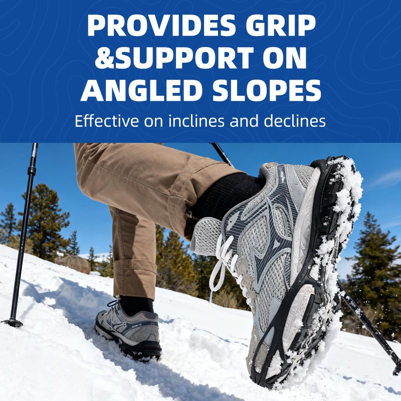Tbest Ice Grips for Shoes - 360-Degree Grip on Snow Ice, 1 Pair Non Slip Gripper Anti-Slip Grips for Outdoor Mountain Climbing, Hiking Shoes - Abrasion & - Unisex - Image 4