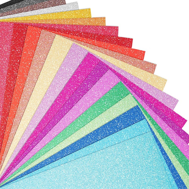 40 Sheets 20 Colors Glitter Cardstock BetyBedy Cricut Paper Cardstock NoShed Sparkly Glitter A5 Glitter Paper for Arts and Crafts Card Making Scrapbooking DIY Projects