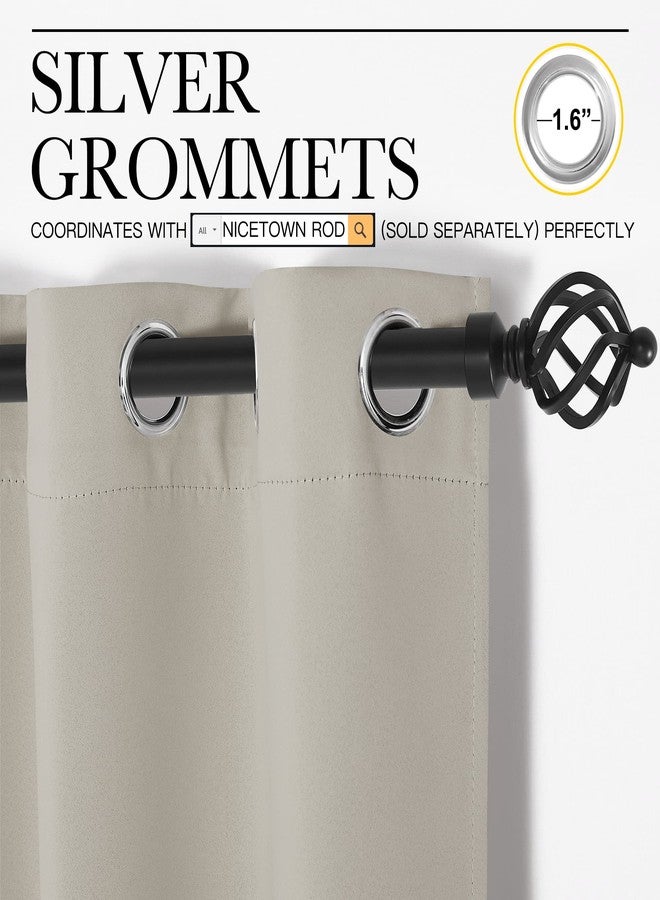 NICETOWN ستائر مطبخ NICETOWN للديكور، ستائر معزولة حرارياً مع حلقات لتعتيم الغرفة / الألواح للغسيل (طبيعي، 2 لوح، W42 x L68 بوصة) - Image 3