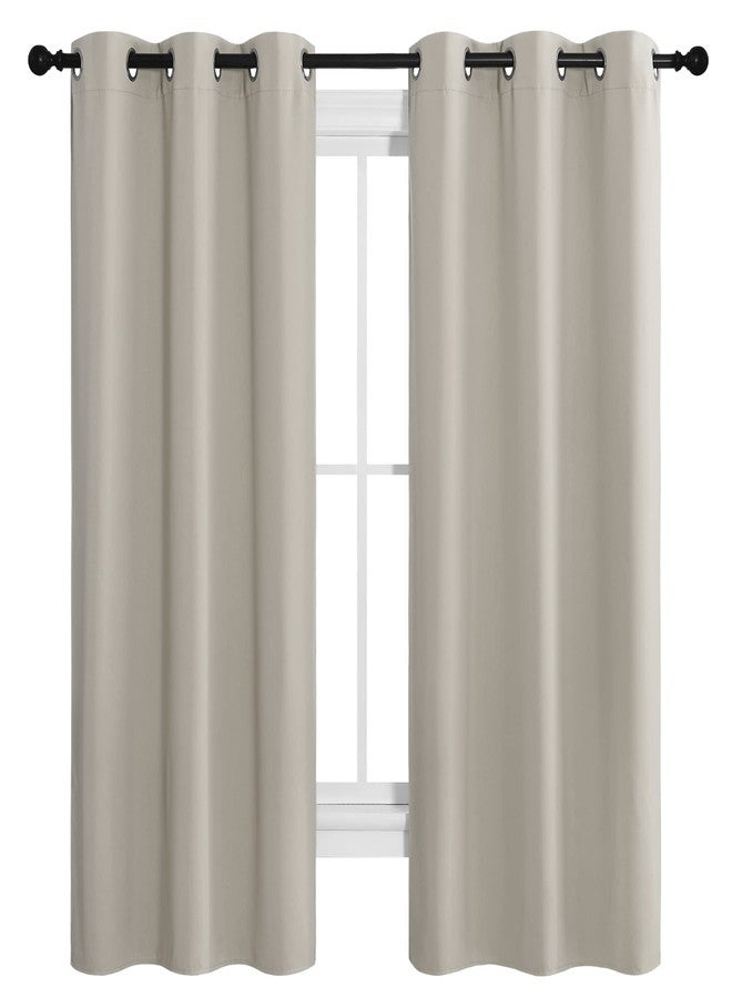 NICETOWN ستائر مطبخ NICETOWN للديكور، ستائر معزولة حرارياً مع حلقات لتعتيم الغرفة / الألواح للغسيل (طبيعي، 2 لوح، W42 x L68 بوصة) - Image 2