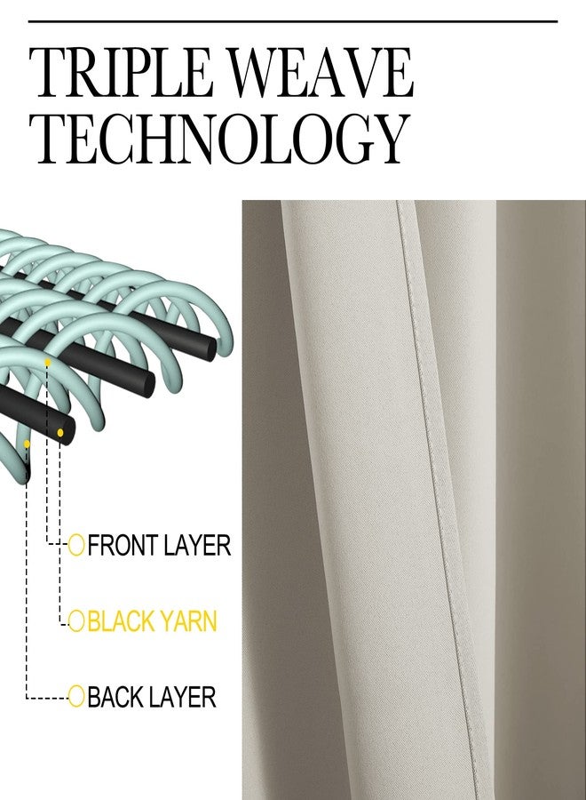 NICETOWN ستائر مطبخ NICETOWN للديكور، ستائر معزولة حرارياً مع حلقات لتعتيم الغرفة / الألواح للغسيل (طبيعي، 2 لوح، W42 x L68 بوصة) - Image 4