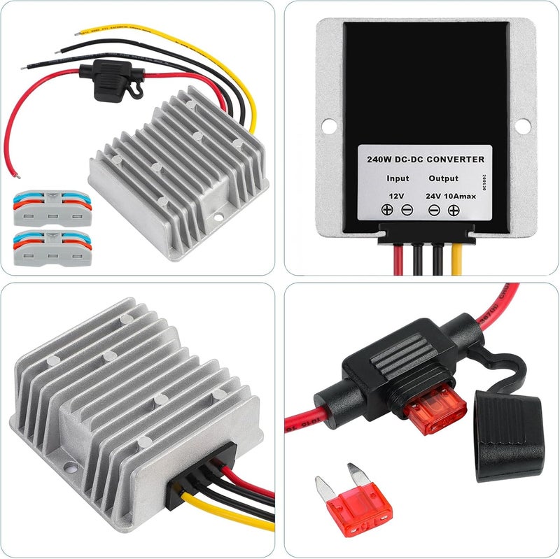 SUPERNIGHT DC Boost Converter DC 12V Step Up to 24V 10A 240W Waterproof Voltage Regulator for Golf Cart Club Car LED Strip Light - Image 2