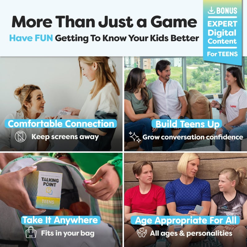 TALKING POINT CARDS 200 Conversation Cards for Teens - Engaging & Deep Questions to Build Trust, Encourage Self-Expression & Strengthen Relationships â€“ Great for Parents, Teachers, Group Discussions & Quality Time - Image 4