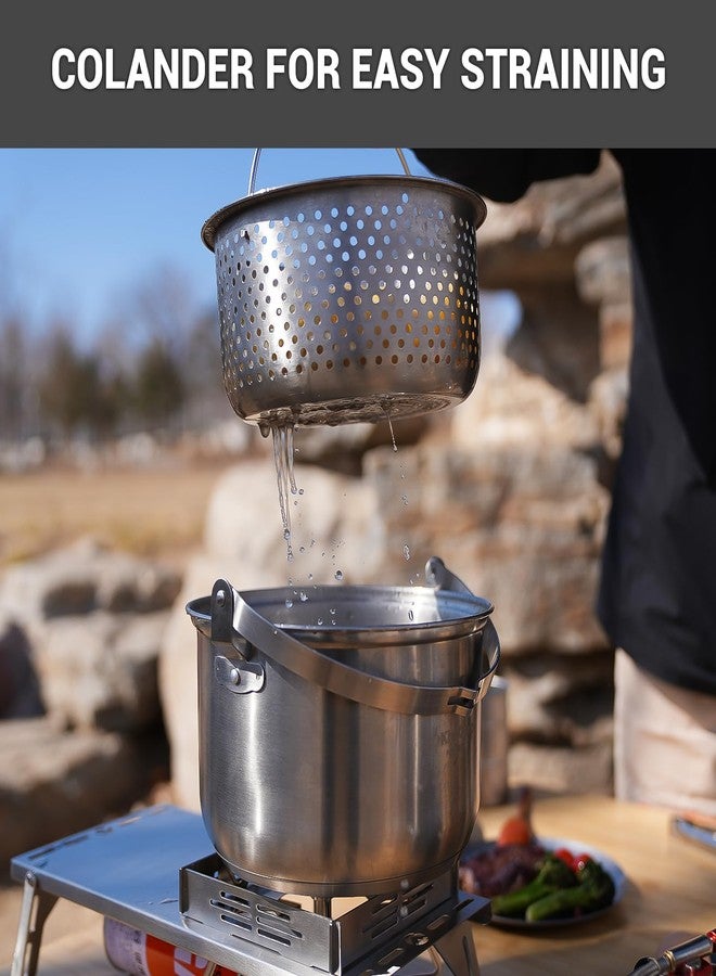 كينغ كامب طقم أدوات طهي للتخييم من كينج كامب، مصنوع من الفولاذ المقاوم للصدأ 304، يتضمن أواني طهي ومقلاة وغلاية مع حقيبة حمل للسفر، مناسب للتخييم والمطبخ الخارجي والطهي والنزهات، يكفي من 4 إلى 6 أشخاص - Image 5