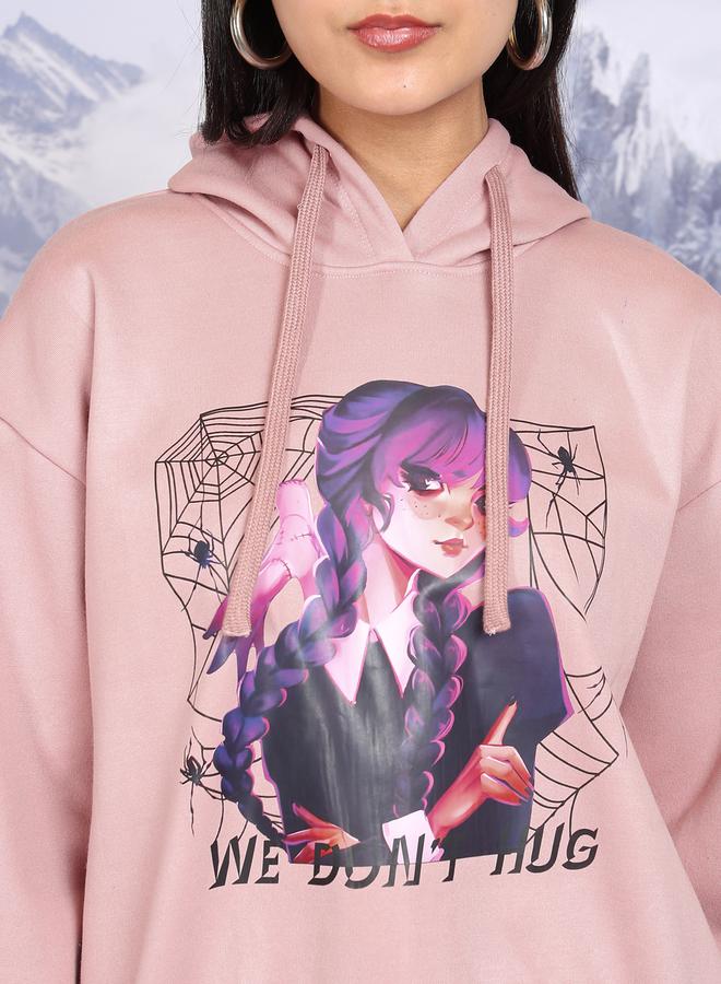 Tokyo Talkies Oversized Wednesday Graphic Print Hoodie by Styli - Image 5