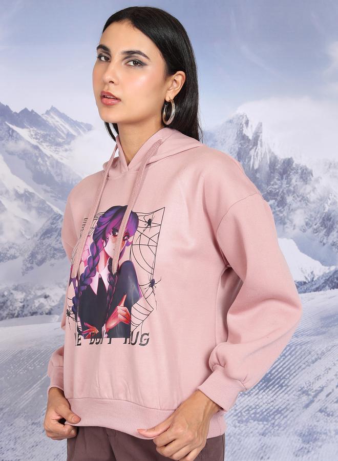 Tokyo Talkies Oversized Wednesday Graphic Print Hoodie by Styli - Image 4