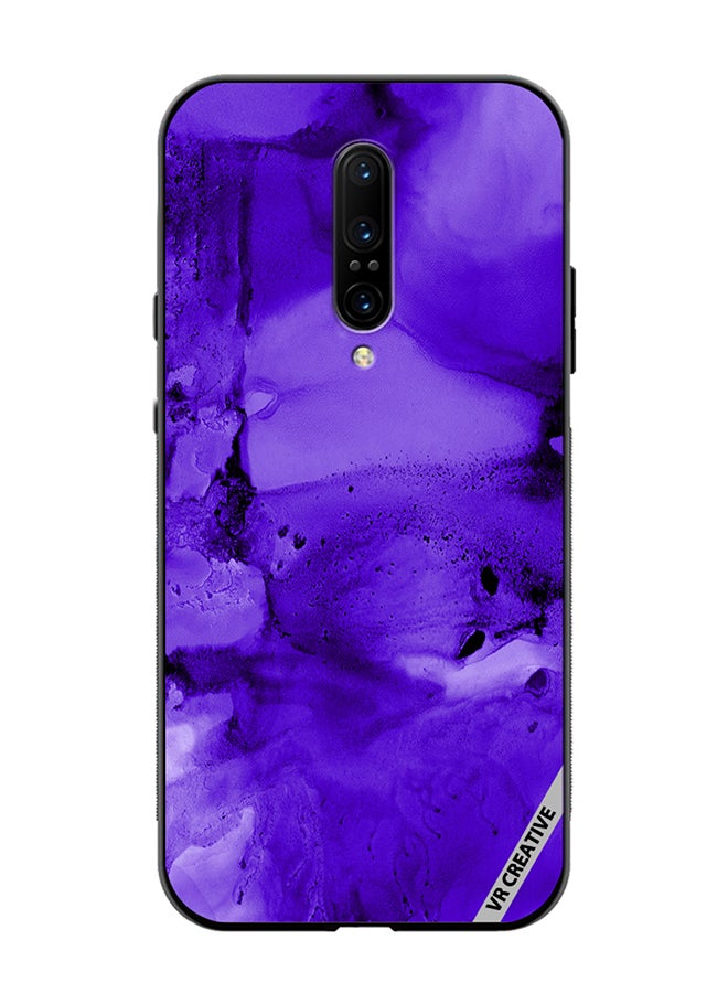 VR CREATIVE Protective Case Cover For OnePlus 7 Pro Violet Alcohol Ink Wash Texture On White Paper Design Multicolour - Image 1